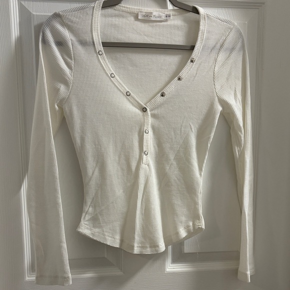 All in Favor Tops - All in Favor White Long Sleeve Top